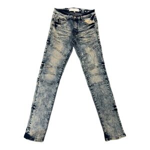 Skinny Gray Jeans with Vintage Distressed Finish